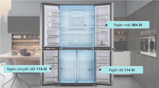 Tủ Lạnh Whirlpool Inverter 4 cửa 593L WFQ590WSSV