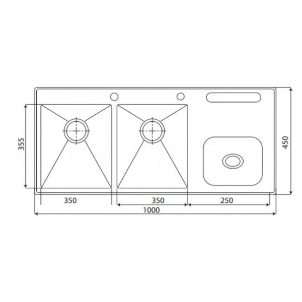 CHẬU RỬA INOX KAFF KF-D-HM10045 - 3