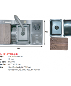 CHẬU RỬA INOX KAFF KF-FYD8846-B - 5