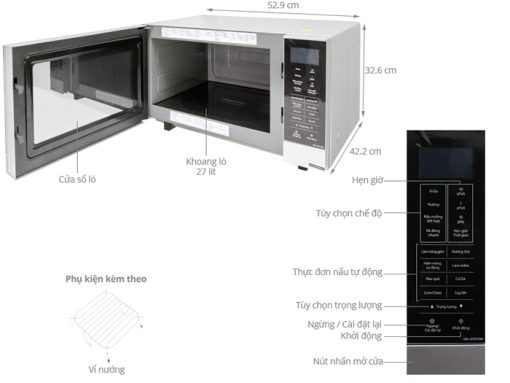 LÒ VI SÓNG KẾT HỢP NƯỚNG PANASONIC NN-GF574M - 3