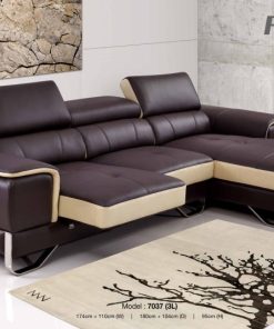SOFA GÓC CHỮ L DA BÒ FUTURE MODEL 7037 (MÀU NÂU PHA KEM) - 6 SOFA GÓC CHỮ L DA BÒ FUTURE MODEL 7037 (MÀU NÂU PHA KEM)