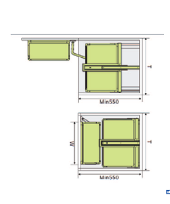 Tủ kho hộp cánh mở 2 tầng Euronox EU3-260