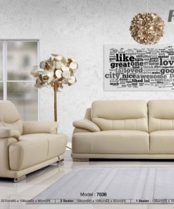 SOFA BĂNG DA BÒ FUTURE MODEL 7036 (MÀU KEM)