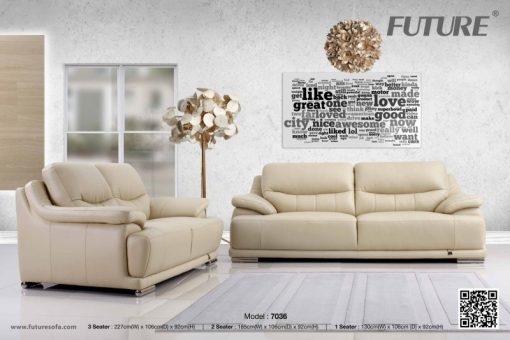 SOFA BĂNG DA BÒ FUTURE MODEL 7036 (MÀU KEM)