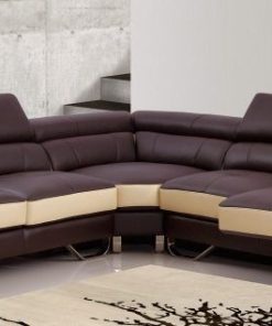 SOFA GÓC CHỮ L DA BÒ FUTURE MODEL 7037 (MÀU NÂU PHA KEM)