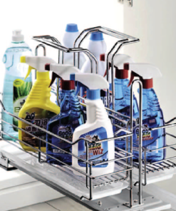 Kệ đựng chất tẩy rửa inox nan ray âm giảm chấn Euronox EU3-350S.304