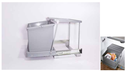 Thùng đựng rác 1 khoang gắn cánh Euronox EU.DV1