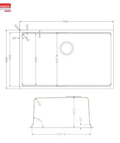 CHẬU RỬA BÁT CHỐNG XƯỚC PHONG CÁCH NHẬT KONOX TARI 7648SR - 18 CHẬU RỬA BÁT CHỐNG XƯỚC PHONG CÁCH NHẬT KONOX TARI 7648SR - 17