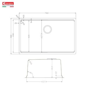 CHẬU RỬA BÁT CHỐNG XƯỚC PHONG CÁCH NHẬT KONOX TARI 7648SR - 17