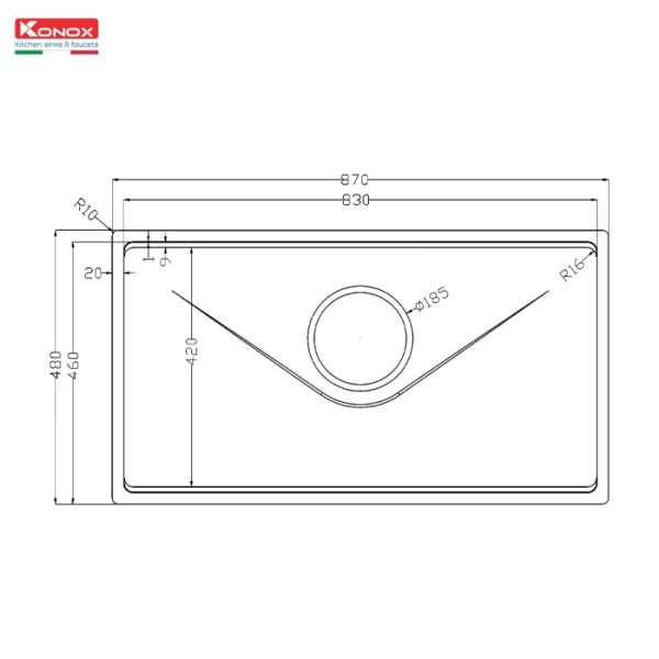 CHẬU RỬA BÁT CHỐNG XƯỚC PHONG CÁCH NHẬT KONOX TARI 8748SR BASIC - 3