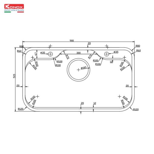 CHẬU RỬA BÁT CHỐNG XƯỚC PHONG CÁCH KONOX TARI 9051SR FULL - 3
