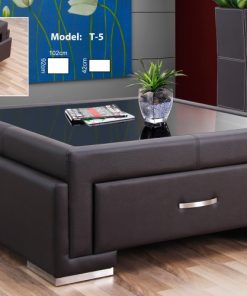 BÀN SOFA DA BÒ MẶT KÍNH FUTURE MODEL T5