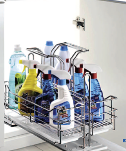 Kệ đựng chất tẩy rửa inox nan ray âm giảm chấn Euronox EU3-350S.304