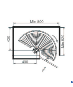 Mâm xoay góc 1/2 Euronox EU3-180B.304