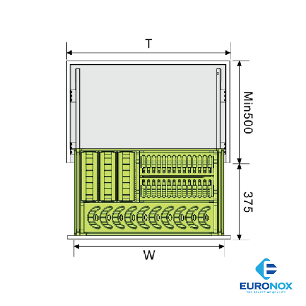 Giá bát đĩa inox đáy đặc gắn cánh Euronox EU1.B75M