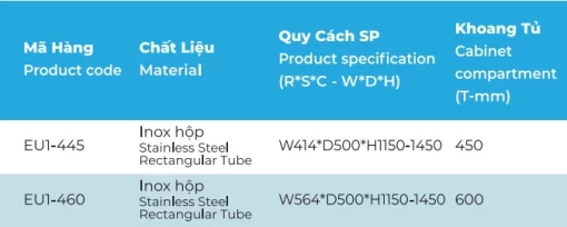 Tủ kho hộp cánh mở 4 tầng Euronox EU1-460