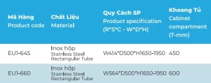 Tủ kho hộp cánh mở 6 tầng Euronox EU1-660