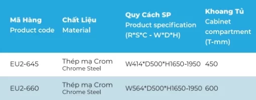 Tủ kho nan dẹt cánh mở 6 tầng Euronox EU2-660