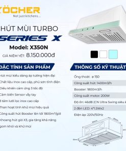 Máy hút mùi âm tủ Kocher Tubo SerieS X Model X350N - 29