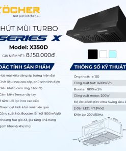 Máy hút mùi âm tủ Kocher Tubo SerieS X Model X350D - 30 Máy hút mùi âm tủ Kocher Tubo SerieS X Model X350D - 29