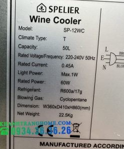 TỦ LÀM MÁT RƯỢU VANG SPELIER SP 12 WC MÀU BLUE DARK - 73