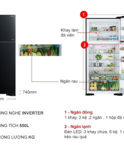 Tủ lạnh Hitachi Inverter 550 lít R-FG690PGV7X GBK - 16 Tủ lạnh Hitachi Inverter 550 lít R-FG690PGV7X GBK - 15