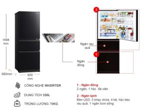 Tủ lạnh Inverter 330 Lít Mitsubishi MR-CGX41EN-GBK-V - 23