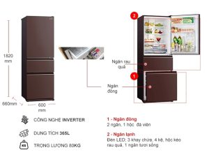 Tủ lạnh Inverter 365 Lít Mitsubishi MR-CGX46EN-GBR-V - 25