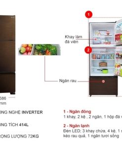 Tủ lạnh Inverter 414 lít Mitsubishi Electric MR-V50ER-BRW-V - 23