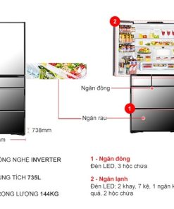Tủ lạnh Hitachi Inverter 735 lít Multi Door R-ZX740KV X - 24 Tủ lạnh Hitachi Inverter 735 lít Multi Door R-ZX740KV X - 23