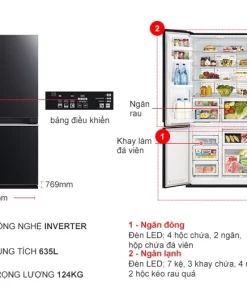 Tủ lạnh Inverter 635 lít Mitsubishi Electric MR-LA78ER-GBK-V - 23