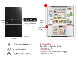 Tủ lạnh Inverter 635 lít Mitsubishi Electric MR-LA78ER-GBK-V - 23
