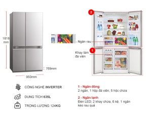 Tủ lạnh Inverter 635 lít Mitsubishi Electric MR-LA78ER-GSL-V - 17