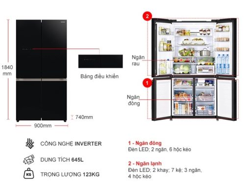 Tủ lạnh Hitachi Inverter 645 lít R-WB700VGV2 GBK - 3