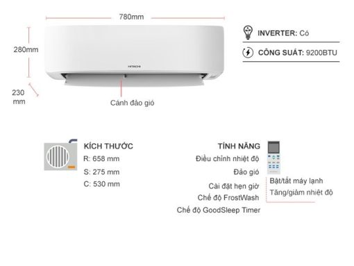 Máy lạnh Hitachi Inverter 1 HP RAC/RAK-DJ10PCASVX - 3
