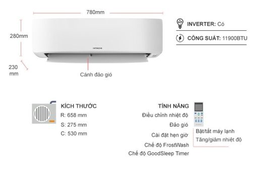 Máy lạnh Hitachi Inverter 1.5 HP RAC/RAK-DJ13PCASVX - 3