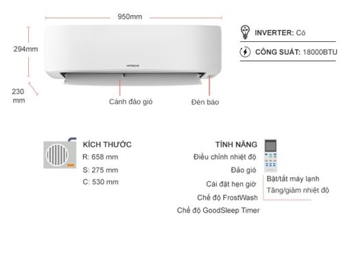 Máy lạnh Hitachi Inverter 2 HP RAC/RAK-DJ18PCASVX - 3
