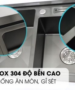 Chậu rửa chén Inox 2 hộc Ecalite ESD-8245HB