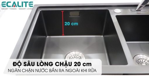 Chậu rửa chén Inox 2 hộc Ecalite ESD-8245HB