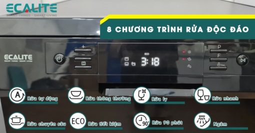 Máy rửa chén độc lập Ecalite EDW-SMS6014AB - 10