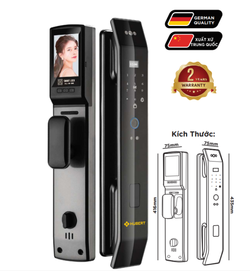 Khóa vân tay Hubert HB CG25F Black Face ID - 1
