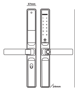 Khóa điện tử cửa nhôm Hubert HB CNI3 EU App wifi chống nước - 7