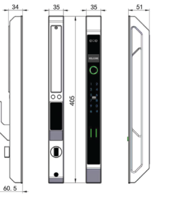 Khóa cửa nhôm Hubert HB CNI7 EU Gold App wifi Face ID của Đức - 8 Khóa cửa nhôm Hubert HB CNI7 EU Gold App wifi Face ID của Đức - 7