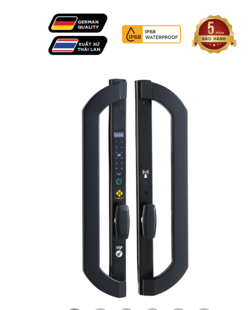 Khoá cửa nhôm HUBERT HB CNI8 EU Black - 1