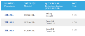 Bản lề mở 170° Euronox EH.170.3