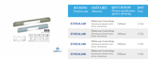 Tay nắm nhôm Euronox ENH16.128