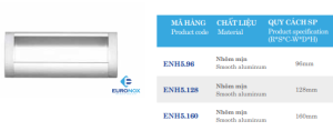 Tay nắm âm lệch cao cấp Euronox ENH5.96