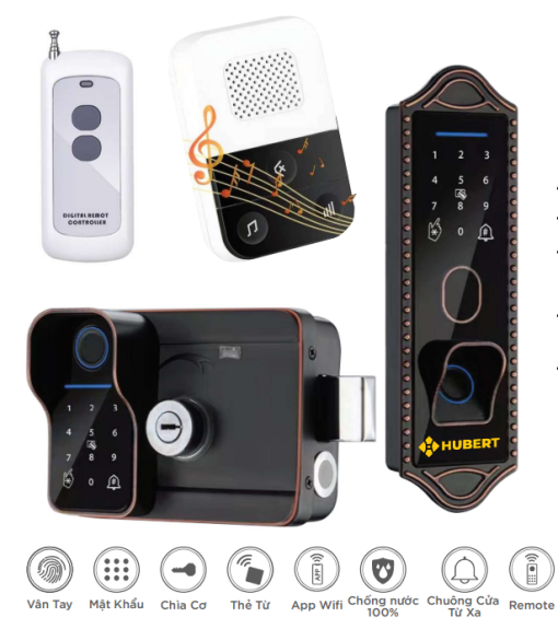 Khóa cửa cổng điện tử Hubert HB CCI3 EU Black - 5