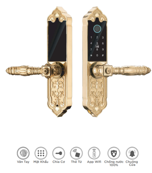 Khoá điện tử Đại Sảnh Hubert HB DS79 Gold Mini - 5