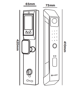 Khoá điện tử Cửa Gỗ Hubert HB CG88 Black - 9